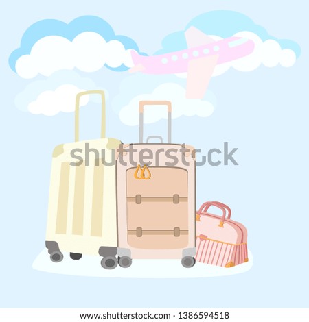 travel to warmer areas bags collected preparation for a trip summer vacation recreation relaxation repose refreshment flat illustration