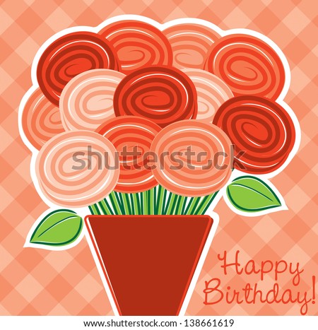 Happy Birthday Roses in vector format.