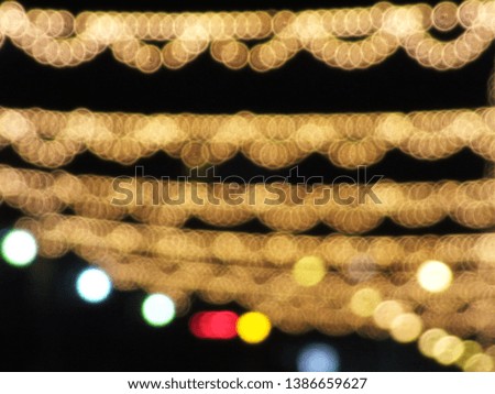 ฺฺิ Blur bokeh lights in the city area at night
