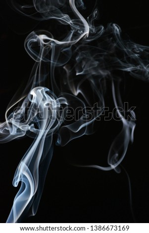 Smoke on black background, studio light