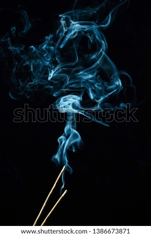 Smoke on black background, studio light