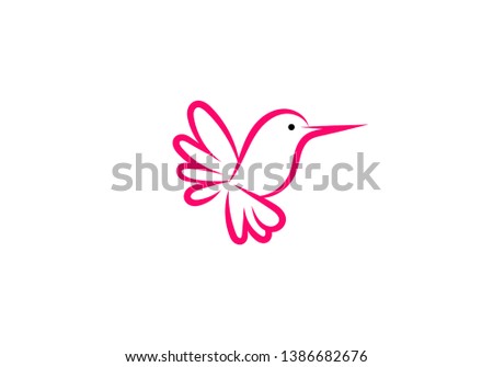 Bird logo vector icon template download monoline color line art outline