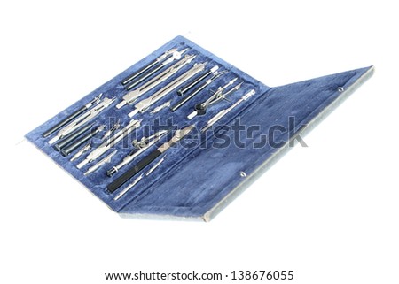 set of drawing tools on a white background