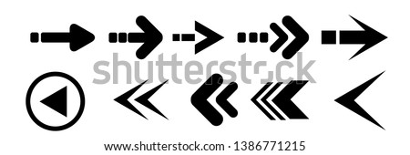 Set of black vector arrows. Arrow icons
