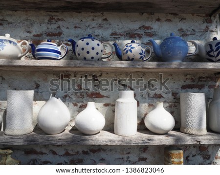 Ceramic tea pot jar mug pastel colour