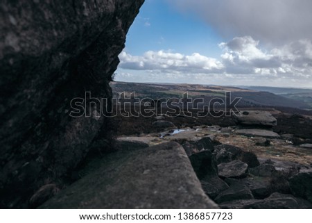 Beautiful moody landscape picture of the Peak District National Park