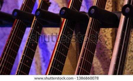 Guitars in the studio, guitar necks