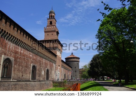Photo from iconic Sforzesco castle in the heart of Milan, Lombardy, Italy