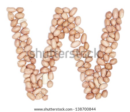 Peanuts in shape of letter W