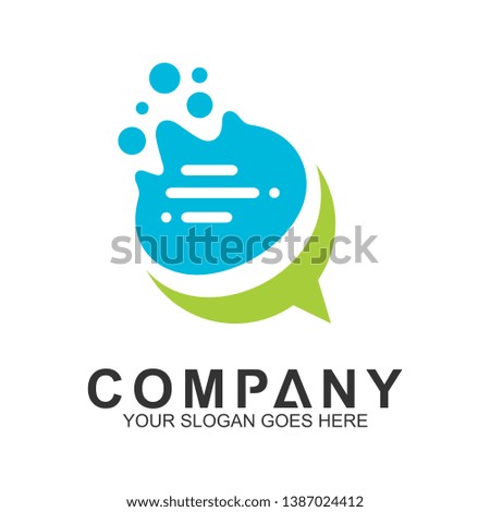 simple flat chat logo design