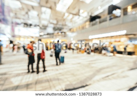 Abstract blur and defocused changi aiport terminal interior for background