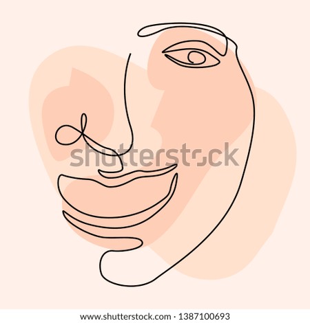 Isolated simplicity face on a colored background - Vector