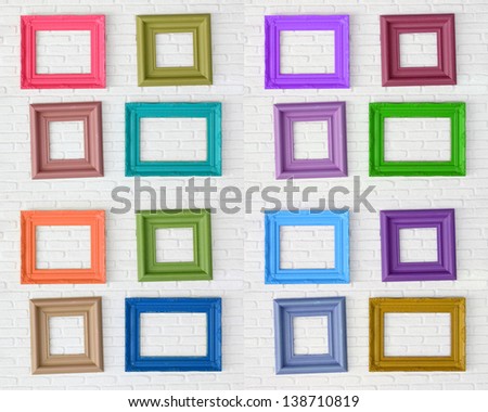 photo frames on the white wall
