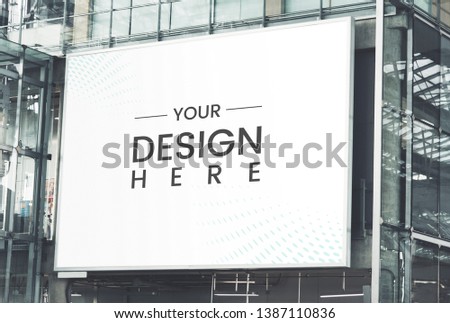 Large-scale rectangular marketing billboard mockup Royalty-Free Stock Photo #1387110836