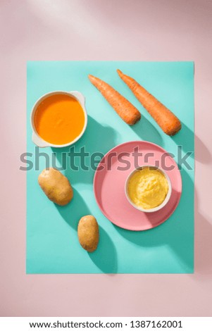 baby food with tomato and carrot puree