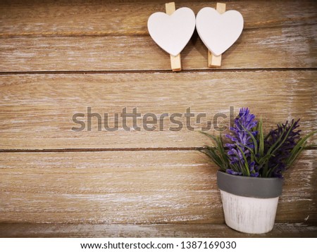 Beautiful vintage flora vase background with hearts shape design for interior decoration.
