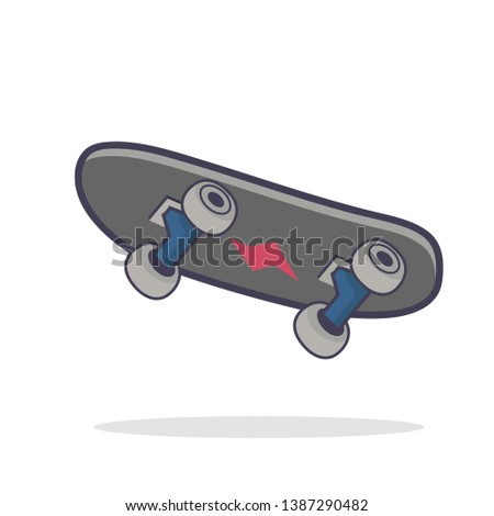 Doddle Skateboard Vector flat on white background