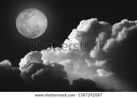 Beautiful moon clouds background photo