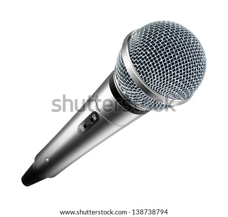 Vector microphone isolated on white background