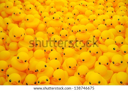 Group of yellow rubber duck Royalty-Free Stock Photo #138746675