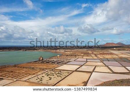 Colored salt mines on the island of Lanzarote