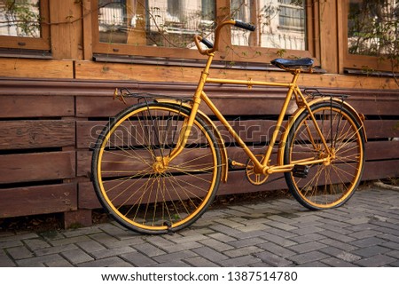old vintage retro gold painted bike