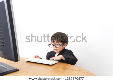 Businessman at office work image