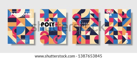 Set of retro covers. Collection of cool vintage covers. Abstract shapes compositions. Vector