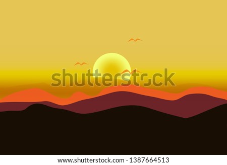 the background of the awe-inspiring sunset view Royalty-Free Stock Photo #1387664513
