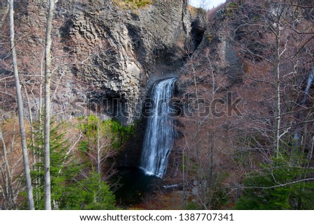 Waterfalls "cascade du Ray Pic" in the Ardeche in France
