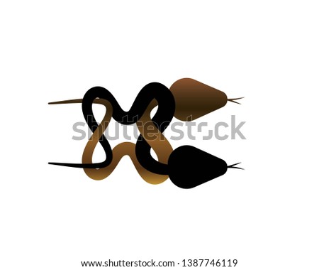 Vector illustration. Snake shape icon. Snake silhouette illustration - Vector
