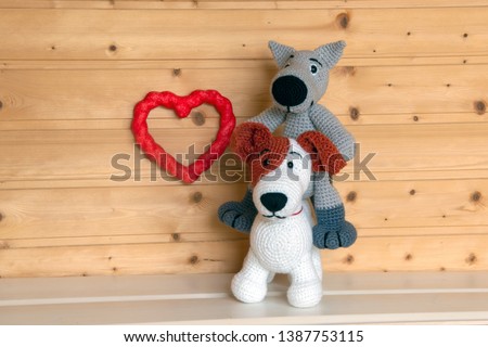 Amigurumi soft toys handmade dog wolf donkey cat.It will be a good gift for children.