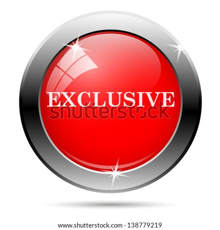 Exclusive icon with white on red background