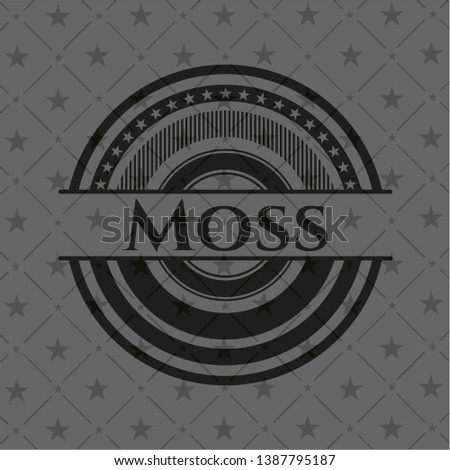 Moss retro style black emblem. Vector Illustration. Detailed.