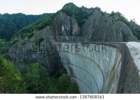 The Vidraru dam in Romania is built on the Arges river, the lake dam is the fifth largest in Europe and ninth in the world.