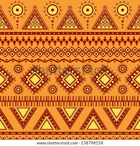 Aztec seamless pattern. Can be used in fabric design for making of clothes, accessories; decorative paper, wrapping, envelope; web design, etc. Swatches of seamless pattern included in the file.