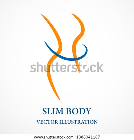 Contour fitness pattern with slim body Royalty-Free Stock Photo #1388041187