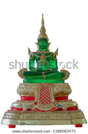 The Emerald Buddha on white background.