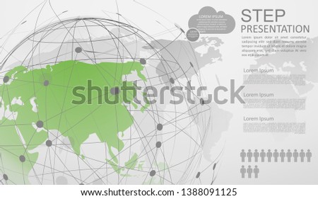 infographic Template for diagram gobal network connection. world map point Internet of Things, Computing Design technology Background