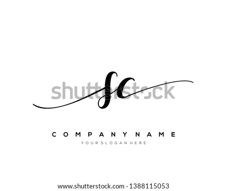 SC handwriting initial  logo vector