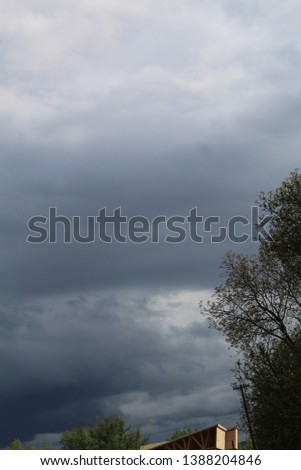 Dark sky and black clouds before storm.  Transcarpathian region