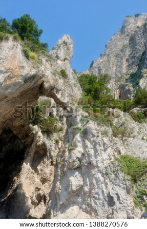 Limestone cliff face on Capri Italy