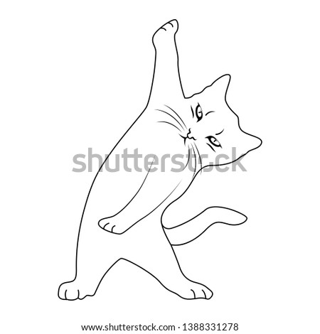 Line Art Stylish Yoga Cat