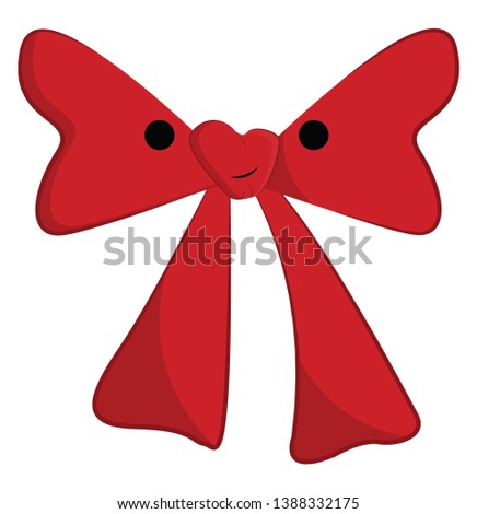 Clipart of a red bow tie is ready to be tied around the collar of a person's shirt  vector  color drawing or illustration