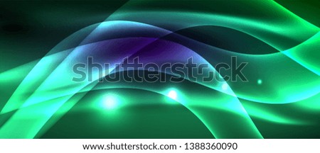 Neon light abstract waves design