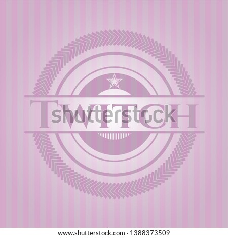 Twitch realistic pink emblem. Vector Illustration. Detailed.
