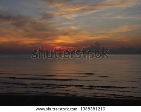 Beautiful dawn sunrise on sea background