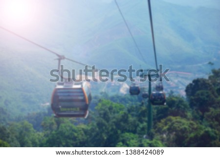 Cable carout of focus at Bana Hill in Danang Vietnam