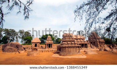 Five ratha temple in mahabalipuram, It is Monolithic Hindu Temple UNESCO World Heritage Site.
