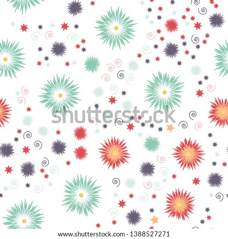 Seamless floral decorative pattern on white background